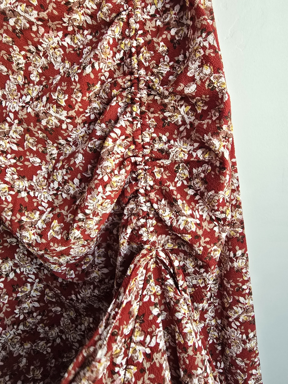 Max Studio Red Floral Ruffle Maxi Skirt - Picture 4 of 8